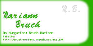mariann bruch business card